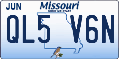 MO license plate QL5V6N