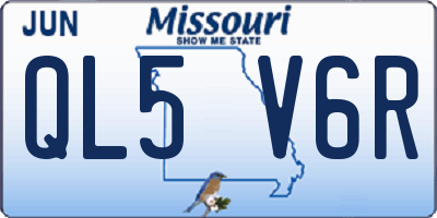 MO license plate QL5V6R