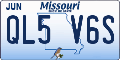MO license plate QL5V6S