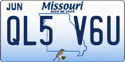 MO license plate QL5V6U
