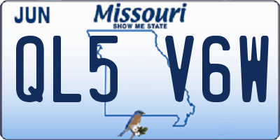 MO license plate QL5V6W