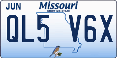 MO license plate QL5V6X