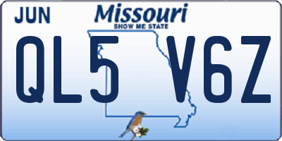 MO license plate QL5V6Z