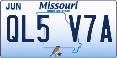 MO license plate QL5V7A