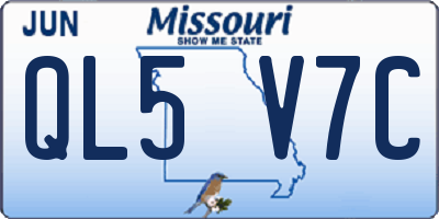MO license plate QL5V7C