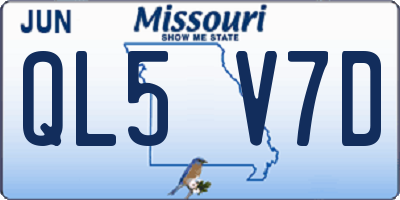 MO license plate QL5V7D
