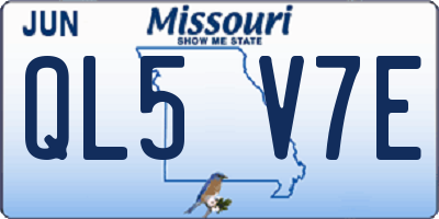 MO license plate QL5V7E