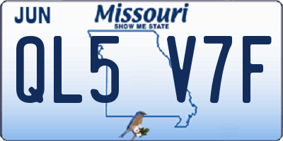 MO license plate QL5V7F