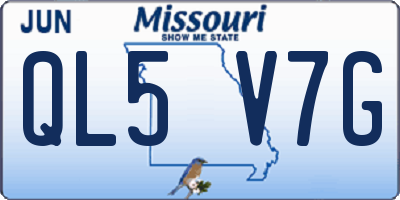 MO license plate QL5V7G