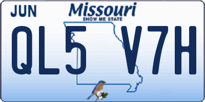 MO license plate QL5V7H
