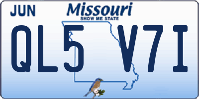 MO license plate QL5V7I