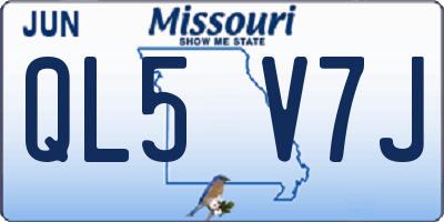 MO license plate QL5V7J