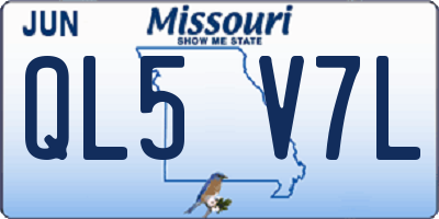 MO license plate QL5V7L