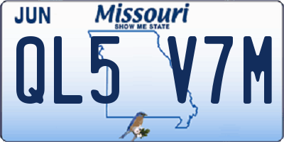 MO license plate QL5V7M