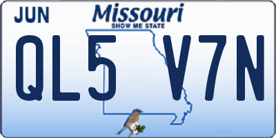 MO license plate QL5V7N