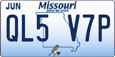 MO license plate QL5V7P