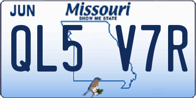 MO license plate QL5V7R