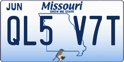 MO license plate QL5V7T