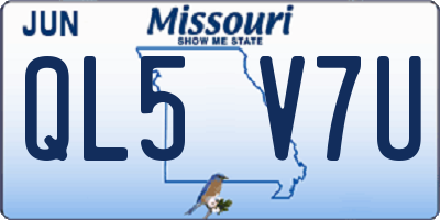 MO license plate QL5V7U