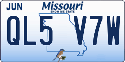 MO license plate QL5V7W