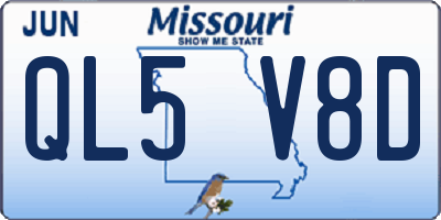 MO license plate QL5V8D