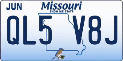 MO license plate QL5V8J