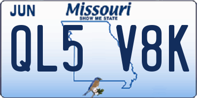MO license plate QL5V8K