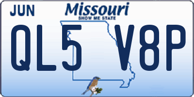 MO license plate QL5V8P