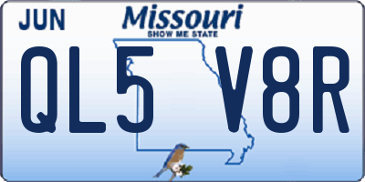 MO license plate QL5V8R