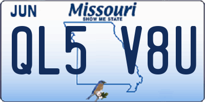 MO license plate QL5V8U