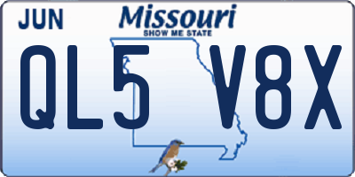 MO license plate QL5V8X