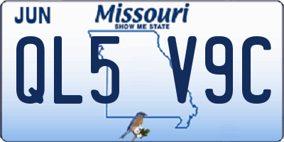 MO license plate QL5V9C
