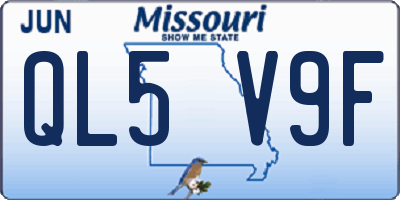 MO license plate QL5V9F