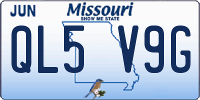 MO license plate QL5V9G