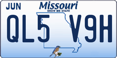 MO license plate QL5V9H