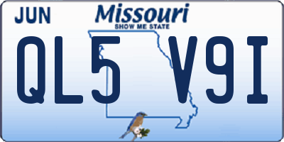 MO license plate QL5V9I