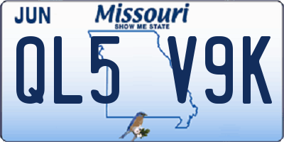 MO license plate QL5V9K