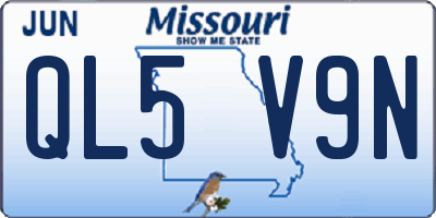 MO license plate QL5V9N