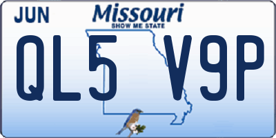 MO license plate QL5V9P