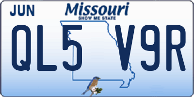 MO license plate QL5V9R