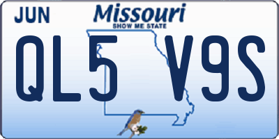MO license plate QL5V9S