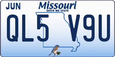 MO license plate QL5V9U