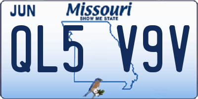 MO license plate QL5V9V