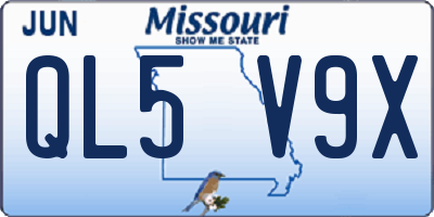 MO license plate QL5V9X
