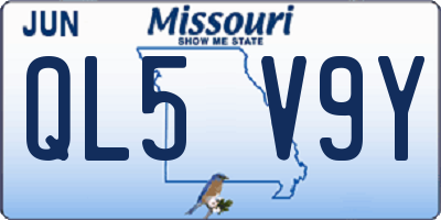 MO license plate QL5V9Y
