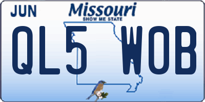 MO license plate QL5W0B