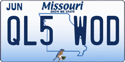 MO license plate QL5W0D