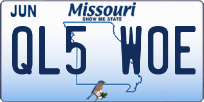 MO license plate QL5W0E