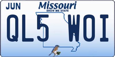 MO license plate QL5W0I