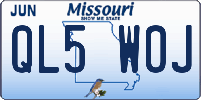 MO license plate QL5W0J